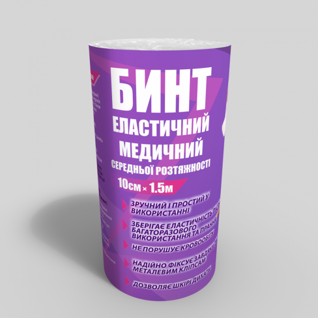 Бинт еластичний Teta® 10см*1.5м середньої розтяжності